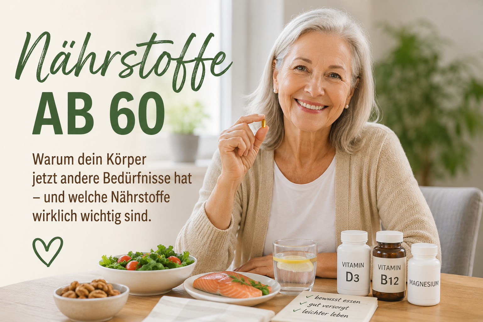 Nährstoffe ab 60 – warum der Körper jetzt anders funktioniert